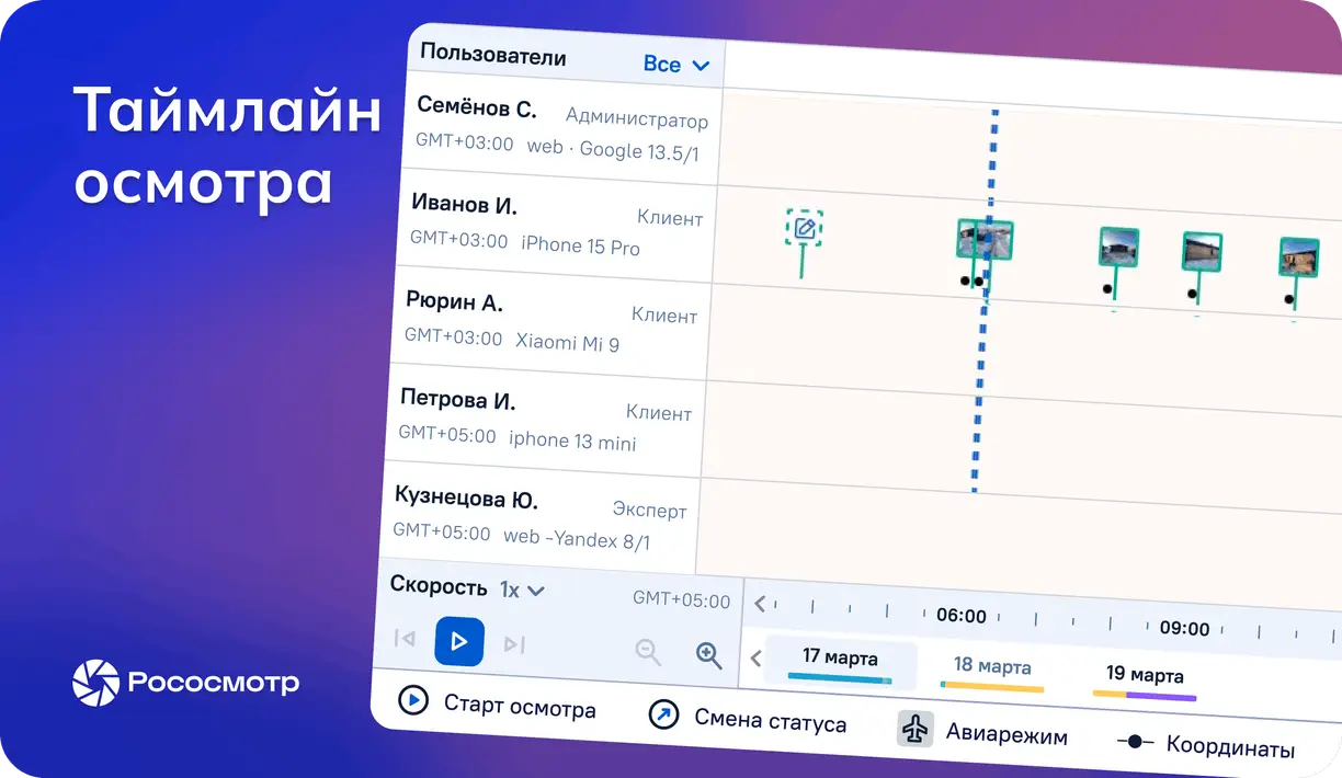 Запуск Таймлайна в Рососмотре: удобный интерактивный контроль хода осмотра