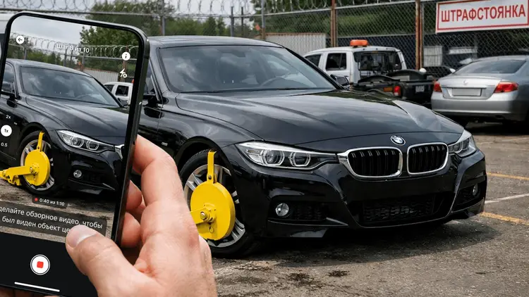 Легковой автомобиль. Временное удержание (включая штрафстоянку) для лизинга