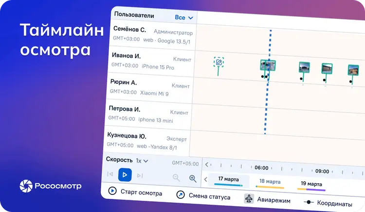 Запуск Таймлайна в Рососмотре: удобный интерактивный контроль хода осмотра