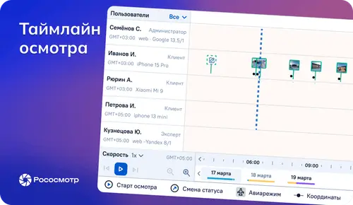 Запуск Таймлайна в Рососмотре: удобный интерактивный контроль хода осмотра